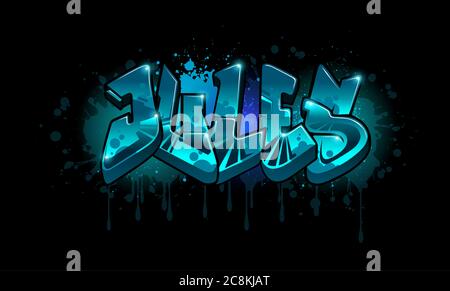 A cool Graffiti styled Name design.   Legible letters for all ages. Stock Photo