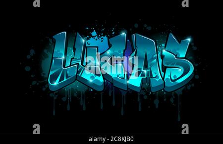 A cool Graffiti styled Name design.   Legible letters for all ages. Stock Photo