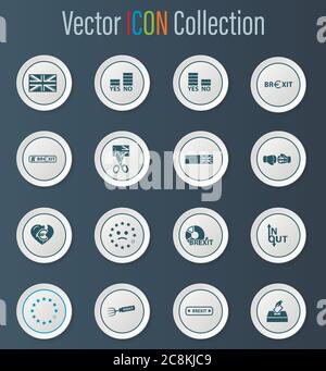 Brexit, icon set for web Stock Vector