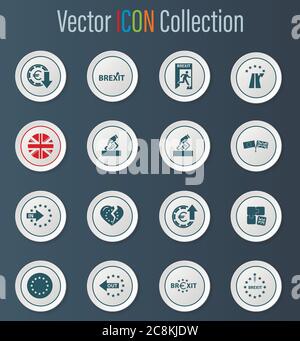 Brexit, icon set for web Stock Vector