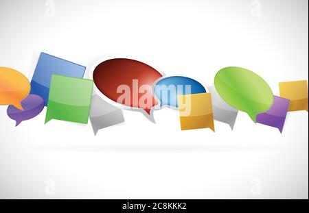 Multiple speech message bubbles illustration design over white Stock Vector