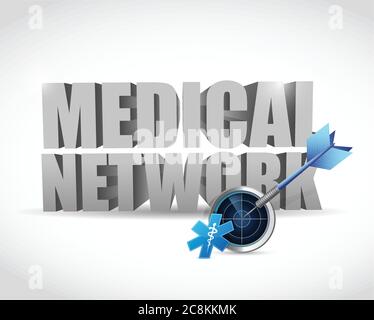 Medical network and radar illustration design over white Stock Vector