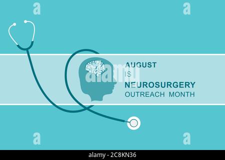 Vector Illustration of Neurosurgery Outreach Month observed in August Stock Vector