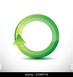 Green rotating cycle illustration design over a white background Stock Vector