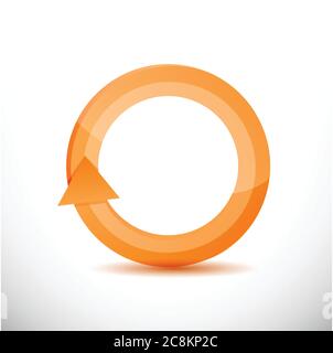Orange rotating cycle illustration design over a white background Stock Vector