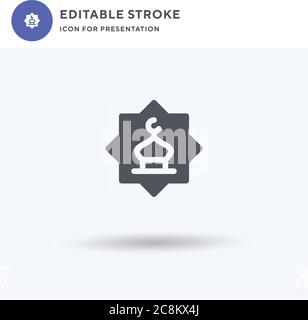 Rub El Hizb icon vector, filled flat sign, solid pictogram isolated on white, logo illustration. Rub El Hizb icon for presentation. Stock Vector