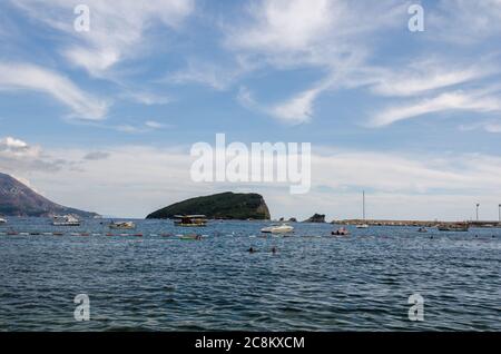 View of sea at city beach Stock Photo