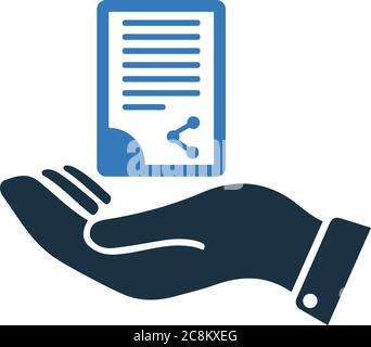 Document handover icon. Use for commercial, print media, web or any ...