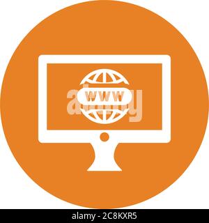 Domain registration icon. Use for commercial, print media, web or any type of design projects. Stock Vector
