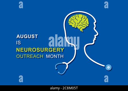 Vector Illustration of Neurosurgery Outreach Month observed in August Stock Vector