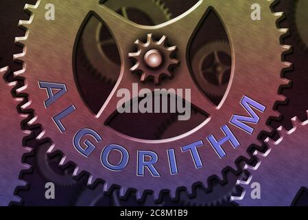 Writing note showing Algorithm. Business concept for procedure for solving a problem or accomplishing tasks etc. System Administrator Control, Gear Co Stock Photo