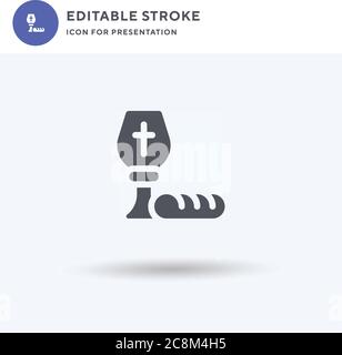 Eucharist icon vector, filled flat sign, solid pictogram isolated on white, logo illustration. Eucharist icon for presentation. Stock Vector