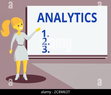Conceptual hand writing showing Analytics. Concept meaning method of logical analysis of income, profits, losses, etc. Wo analysis Presenting Audio Vi Stock Photo