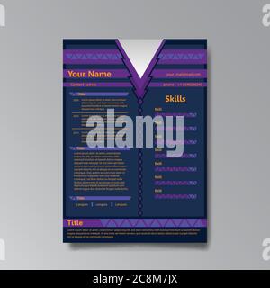 Cv design template, abstract design template for web and print. Flayer geometric page trendy design, banner, brochure. Hirring ancet. Stock Vector