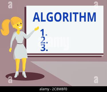 Conceptual hand writing showing Algorithm. Concept meaning procedure for solving a problem or accomplishing tasks etc. Wo analysis Presenting Audio Vi Stock Photo