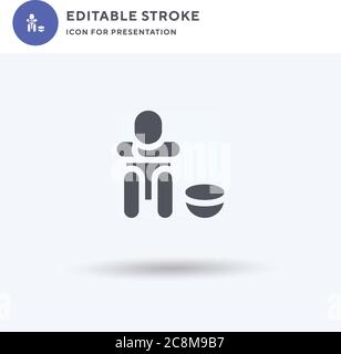 Beggar icon vector, filled flat sign, solid pictogram isolated on white, logo illustration. Beggar icon for presentation. Stock Vector