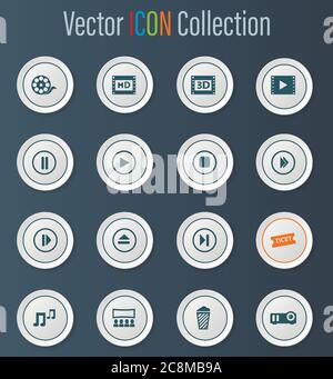 Vector black movie icon set Stock Vector Image & Art - Alamy