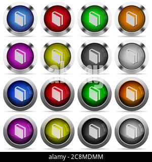 Set of book glossy web buttons. Arranged layer structure. Stock Vector