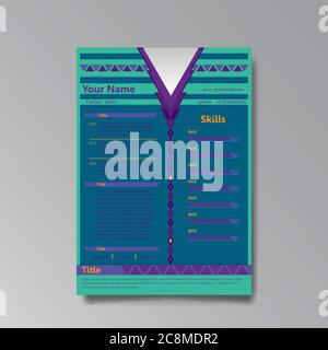 Cv design template, abstract design template for web and print. Flayer geometric page trendy design, banner, brochure. Hirring ancet. Stock Vector