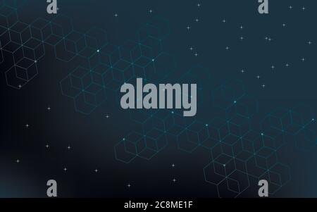 Abstract hexagonal background. Scientific and technological concept, vector illustration. Stock Vector