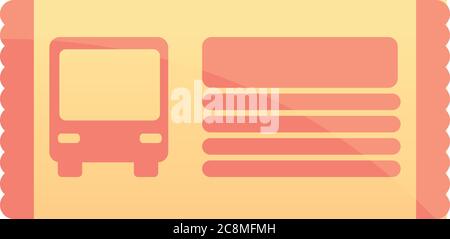 City bus ticket icon. Cartoon of city bus ticket vector icon for web design isolated on white background Stock Vector