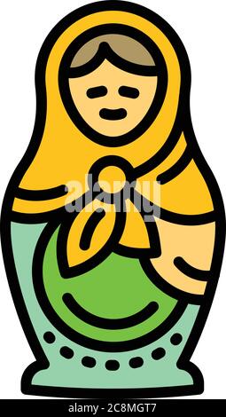 Nesting doll icon. Outline nesting doll vector icon for web design isolated on white background Stock Vector