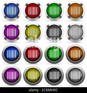Set of barcode glossy web buttons. Arranged layer structure. Stock Vector