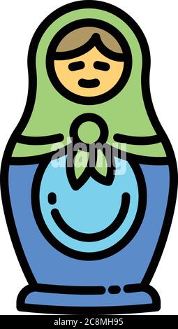 Traditional nesting doll icon. Outline traditional nesting doll vector icon for web design isolated on white background Stock Vector