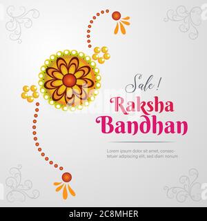 Raksha Bandhan sale banner template, rakhi poster, vector illustration Stock Vector