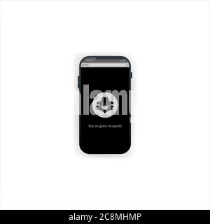 Incognito icon. Browse in private smartphone. Vector on isolated white background. EPS 10 Stock Vector