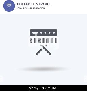 Synthesizer icon vector, filled flat sign, solid pictogram isolated on white, logo illustration. Synthesizer icon for presentation. Stock Vector