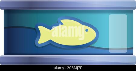 Ocean fish tin can icon. Cartoon of ocean fish tin can vector icon for web design isolated on white background Stock Vector