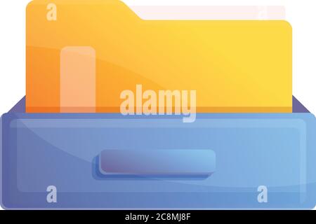 Archive folder icon. Cartoon of archive folder vector icon for web design isolated on white background Stock Vector