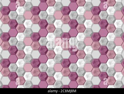 Abstract polygon pattern. Diamond and square shape texture. Geometric mosaic background. 3d vector illustration. Stock Vector