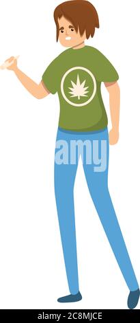 Habit marijuana smoking icon. Cartoon of habit marijuana smoking vector icon for web design isolated on white background Stock Vector
