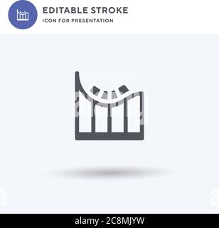 Roller Coaster icon vector, filled flat sign, solid pictogram isolated on white, logo illustration. Roller Coaster icon for presentation. Stock Vector