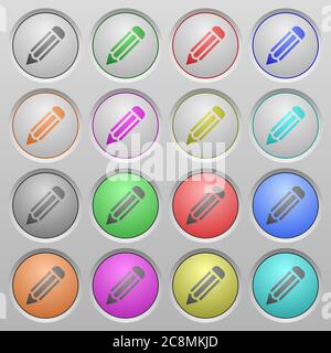 Set of pencil plastic sunk spherical buttons. Stock Vector