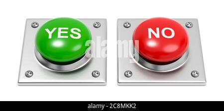 Yes and No Buttons on White Stock Photo