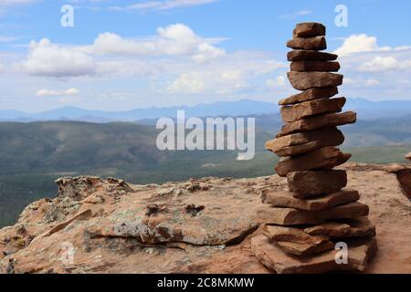 Ciarn overlooking the Mogollon Rim, in Northern Arizona. Stock Photo