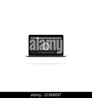 Incognito icon. Browse in private laptop. Vector on isolated white background. EPS 10 Stock Vector
