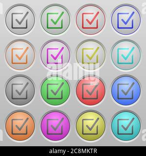Set of checked box plastic sunk spherical buttons. Stock Vector