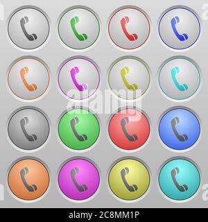 Set of call plastic sunk spherical buttons. Stock Vector