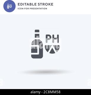 Ph icon vector, filled flat sign, solid pictogram isolated on white, logo illustration. Ph icon for presentation. Stock Vector