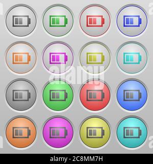 Set of Half battery plastic sunk spherical buttons. Stock Vector