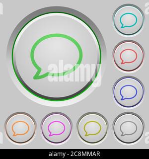 Set of color comment sunk push buttons. Stock Vector