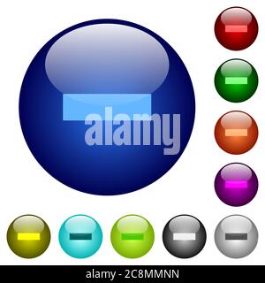 Set of color minus glass web buttons. Arranged layer structure. Stock Vector