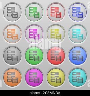 Set of backup plastic sunk spherical buttons. Stock Vector