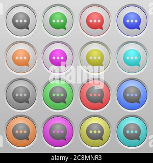 Set of Working chat plastic sunk spherical buttons. Stock Vector