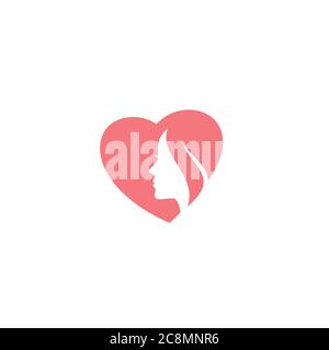 Heart and Girl logo / icon design Stock Vector