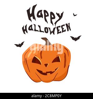 Happy Halloween banner or party invitation background with pumpkins Stock Vector